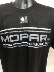 Black T-Shirt w/ White Mopar Established 1937 Emblem / Logo (Licensed)