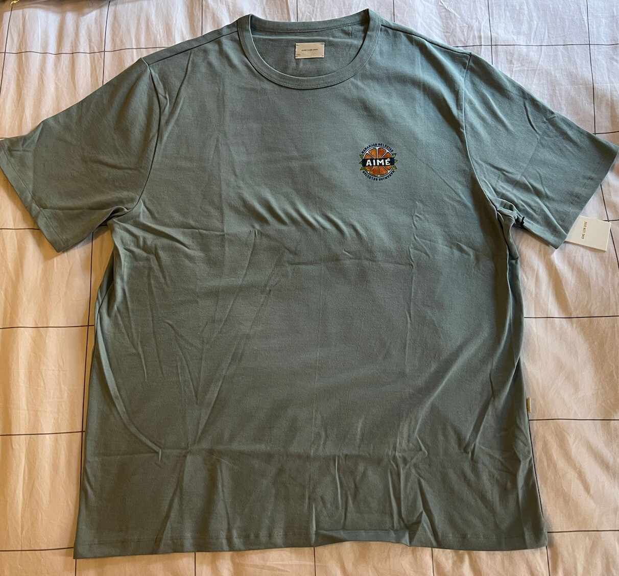 Aime Leon Dore ALD Orange Stamp Tee in Tourmaline T-Shirt SS23 Mens Size XXL