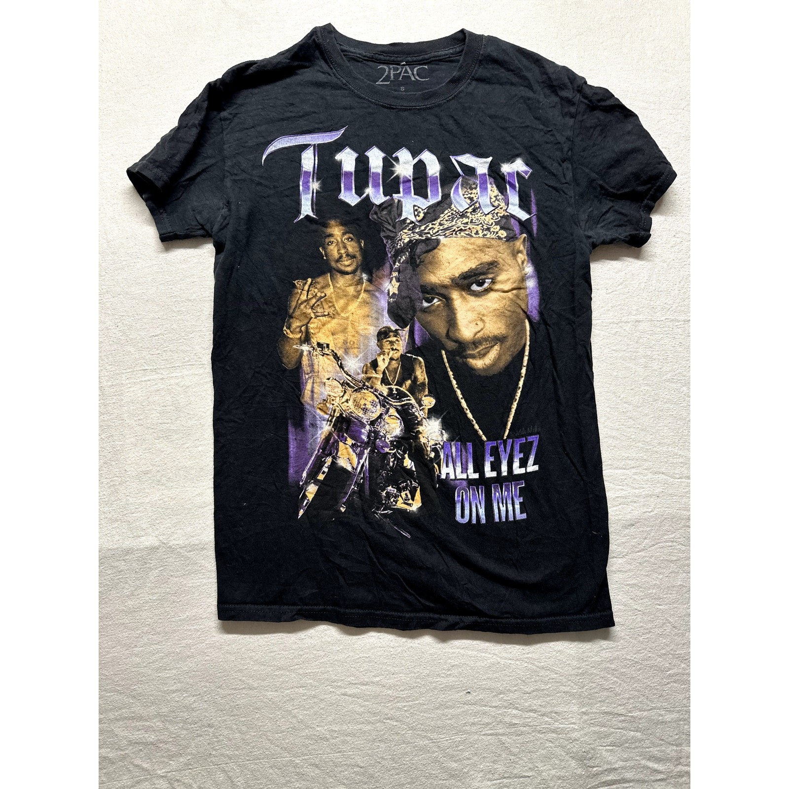 2Pac Tupac Shakur All Eyez On Me Graphic Tee Rap T-Shirt Size Small Black