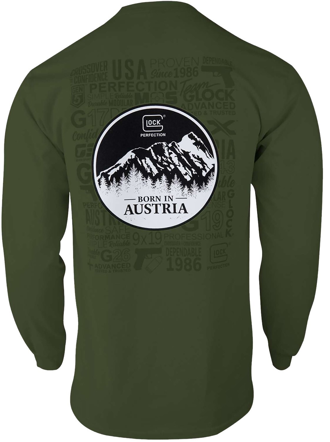 Glock- Born in Austria Green Long-Sleeve Shirt gallery