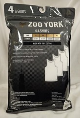 Zoo York 4 Pack Tank Tops Large White Pre-Shrunk Cotton, Super Soft SHIPS FREE!