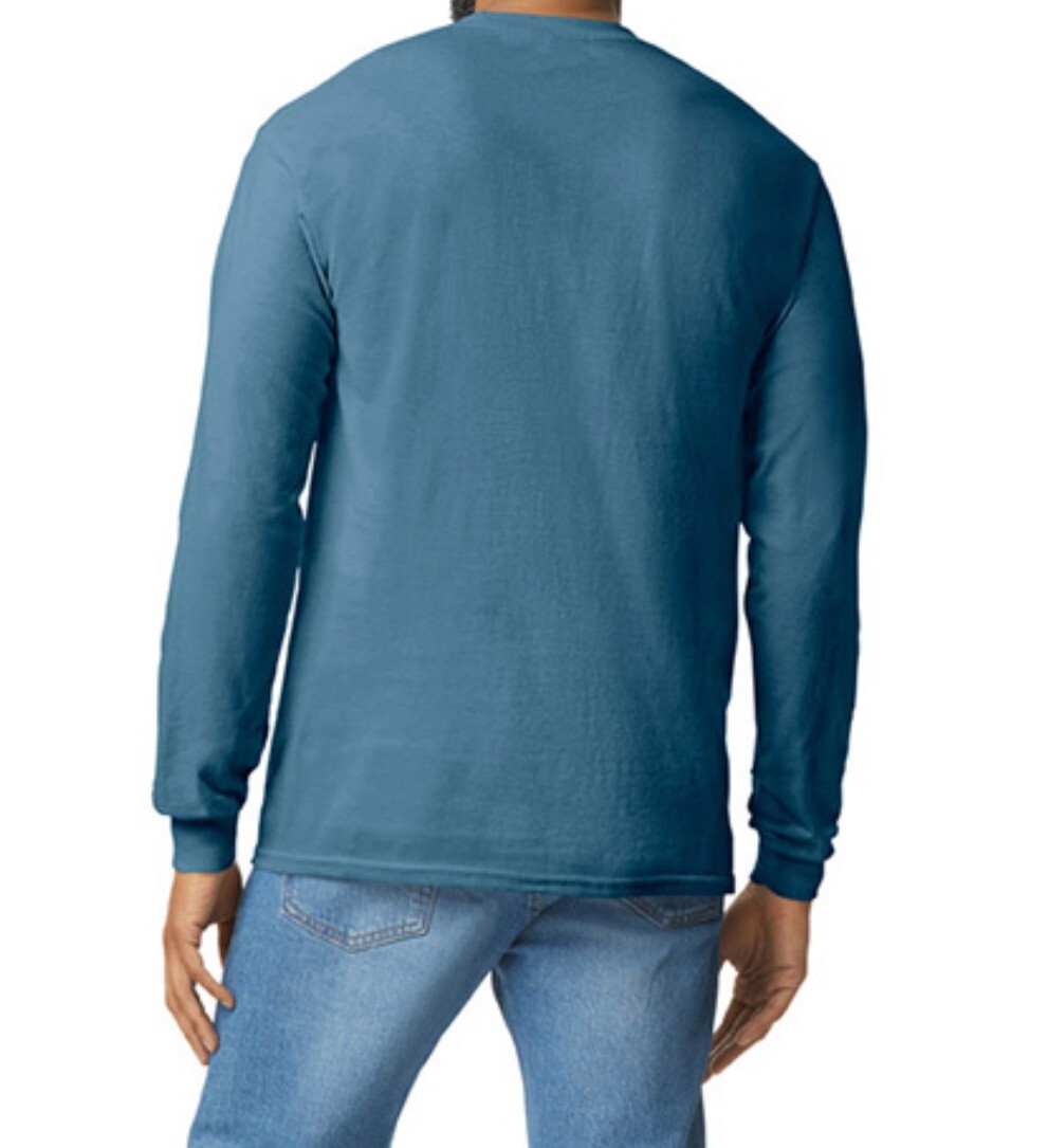 First Quality NEW Indigo Blue Gildan Heavy Cotton Adult Long Sleeve T Size M. gallery