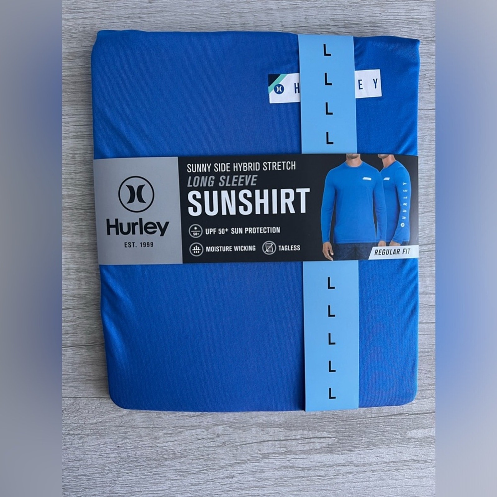 Hurley Men's Blue Long Sleeve UPF 50 Sun Protection Shirt Size Large gallery