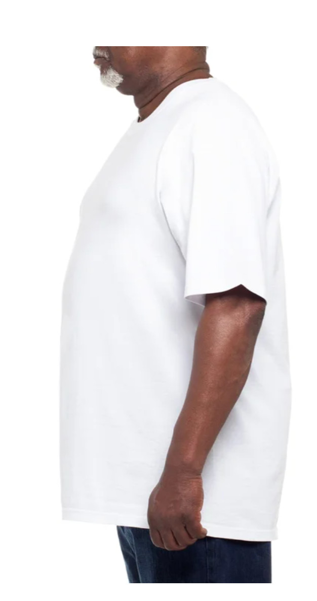 Kirkland Signature Men’s Heavyweight Crew Neck Tee, 6-pack Cotton White Black* gallery