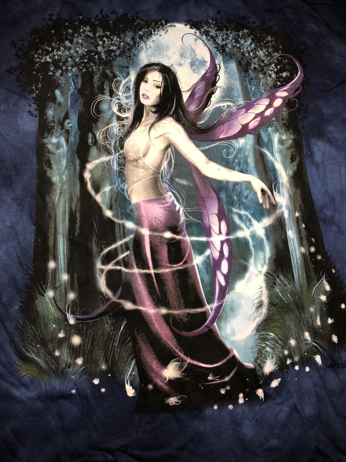 Mountain Purple Moonlight Night Fairy Wings Magic Fantasy Spirit Shirt S-5X gallery