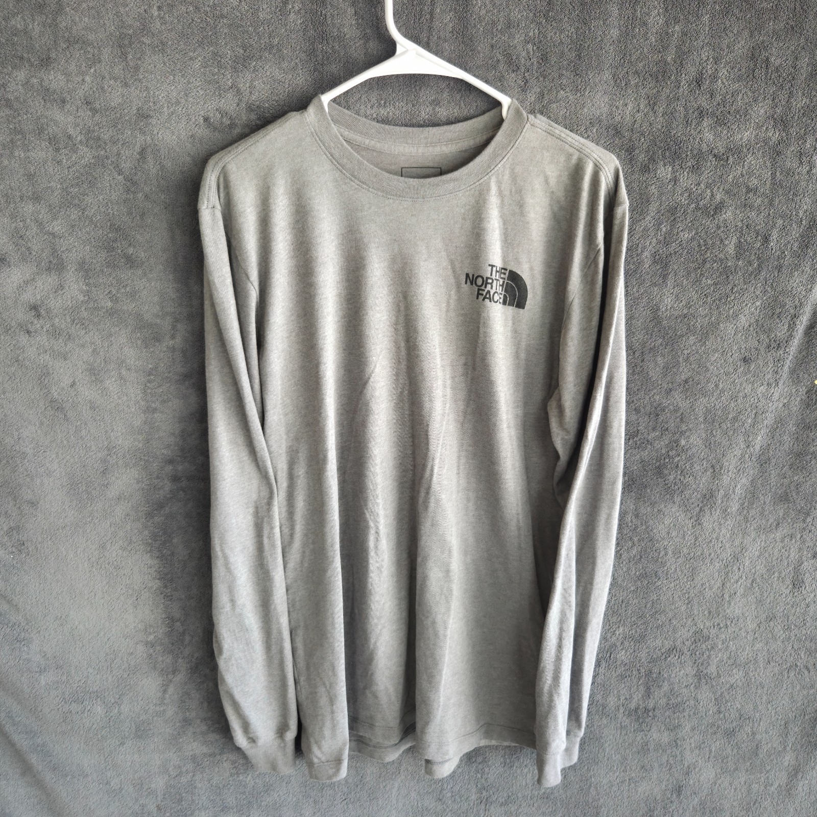 The North Face Shirt Men Medium Gray Long Sleeve Logo Outdoor Casual Tee gallery