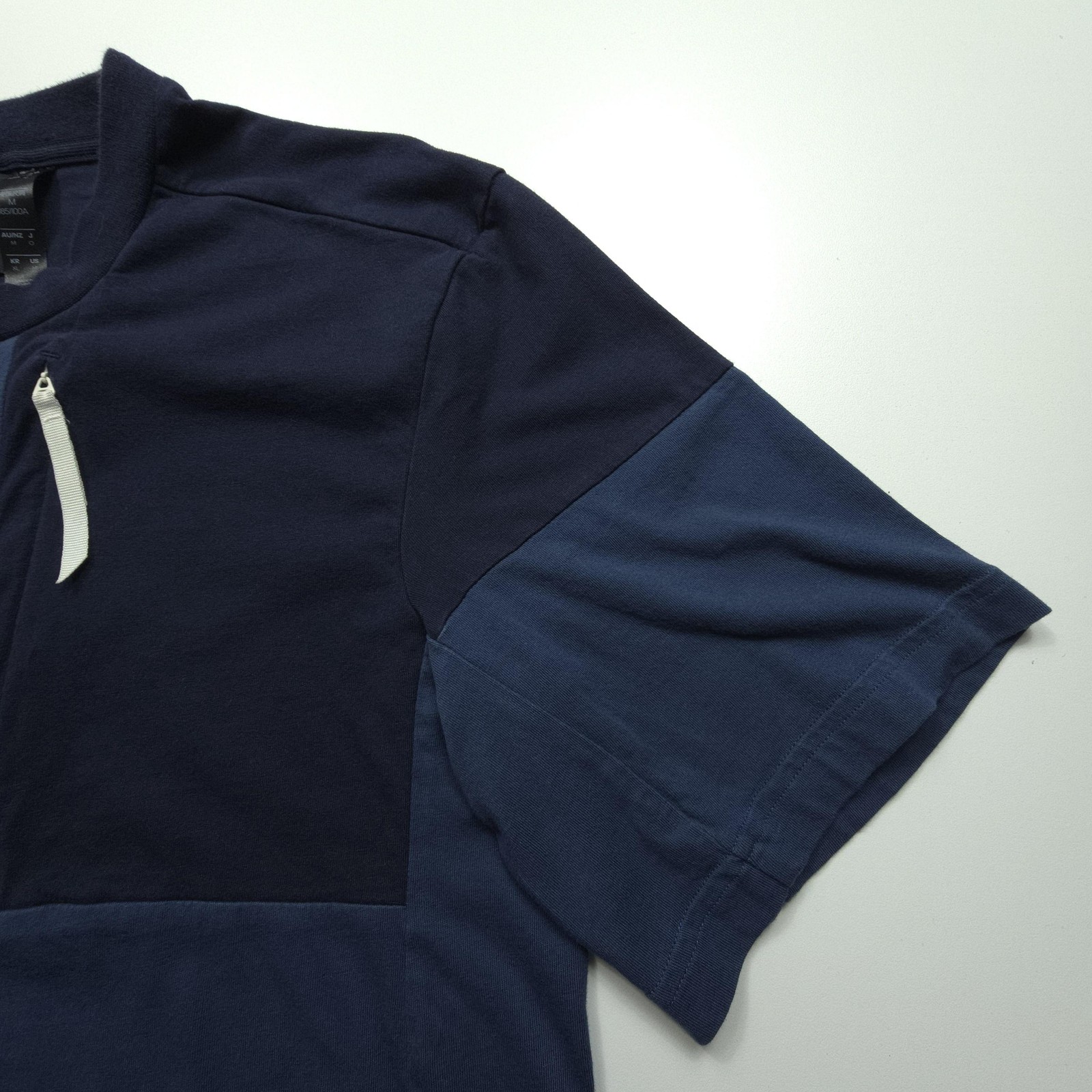 Adidas Mens Shirt Medium Blue Built For Purpose Colorblock Zip Pocket Sports Tee gallery