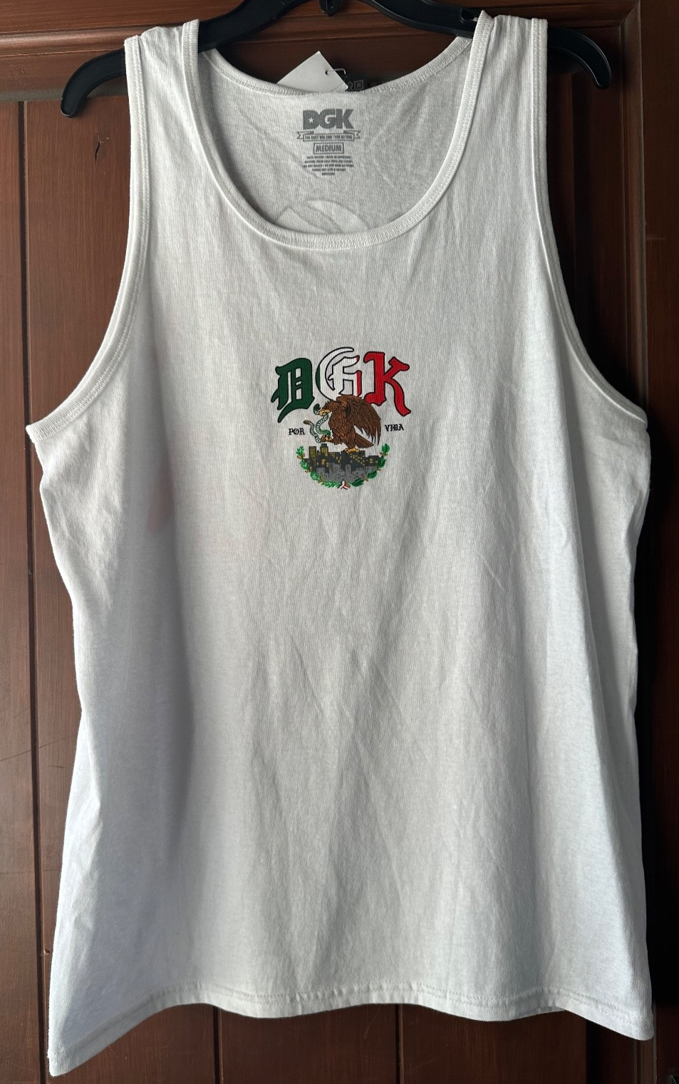 DGK ~ Men’s White Tank Top ~POR VIDA~ Size Medium~NWT