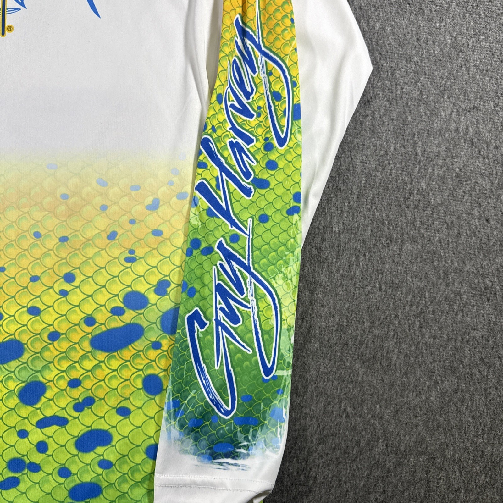 Guy Harvey AFTCO Shirt Mens Small Long Sleeve White Fishing Bluewater Mahi Mahi gallery