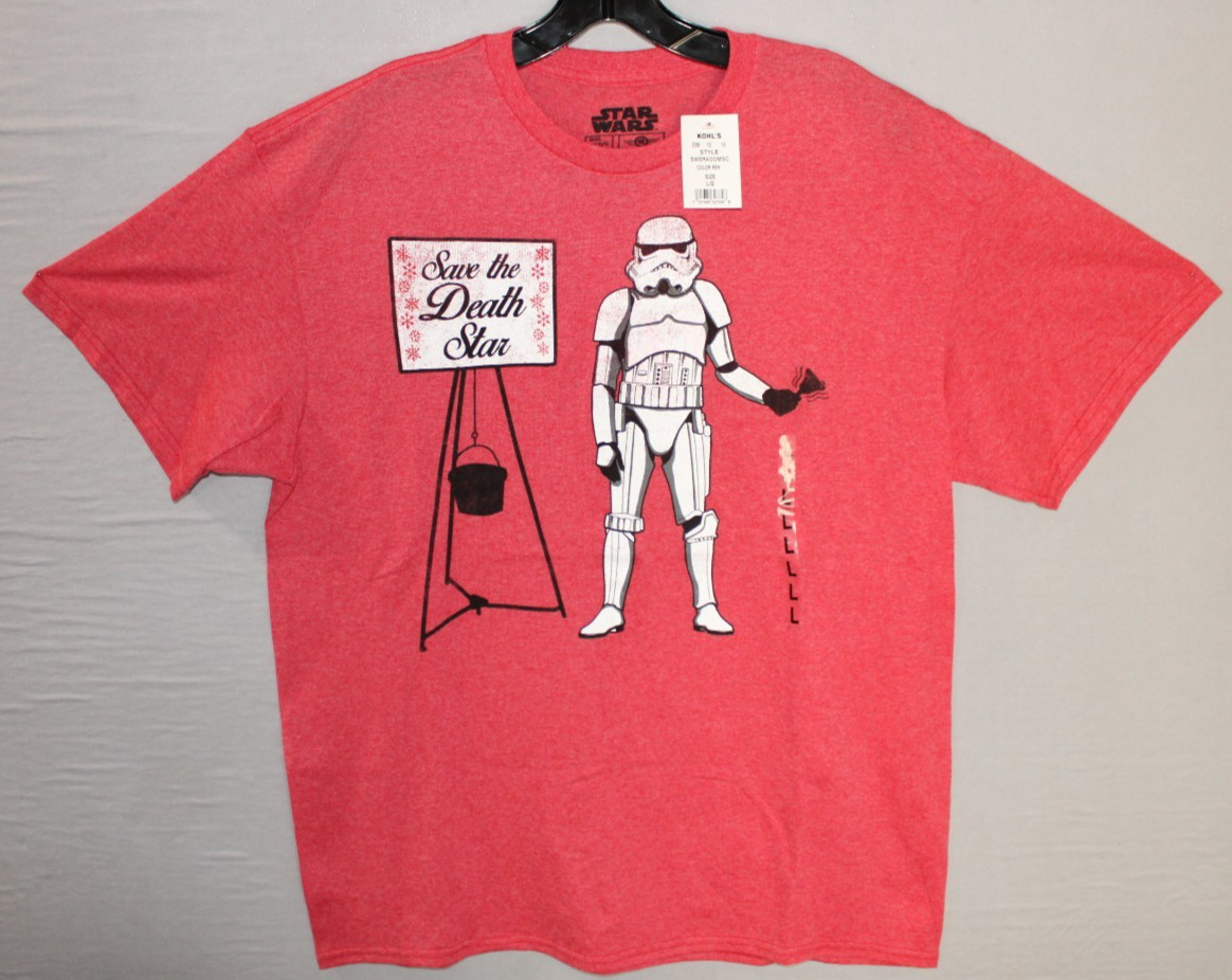 Star Wars Stormtrooper Save the Death Star Men's Christmas Mens T-Shirt L NWT gallery