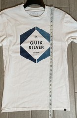 New Quiksilver Men’s SMALL Hexa Logo Graphic short Sleeve T-Shirt White W/ Blue