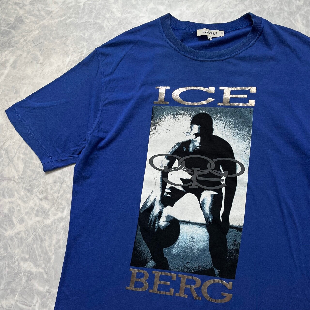 VTG ICEBERG HISTORY OLYMPIC DESIGN T-SHIRT MADE IN ITALY BLUE SIZE L gallery