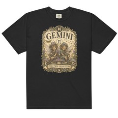 Gemini Twin Tricksters Premium Comfort T-Shirt Mushroom Fairies Zodiac Tee S-4XL