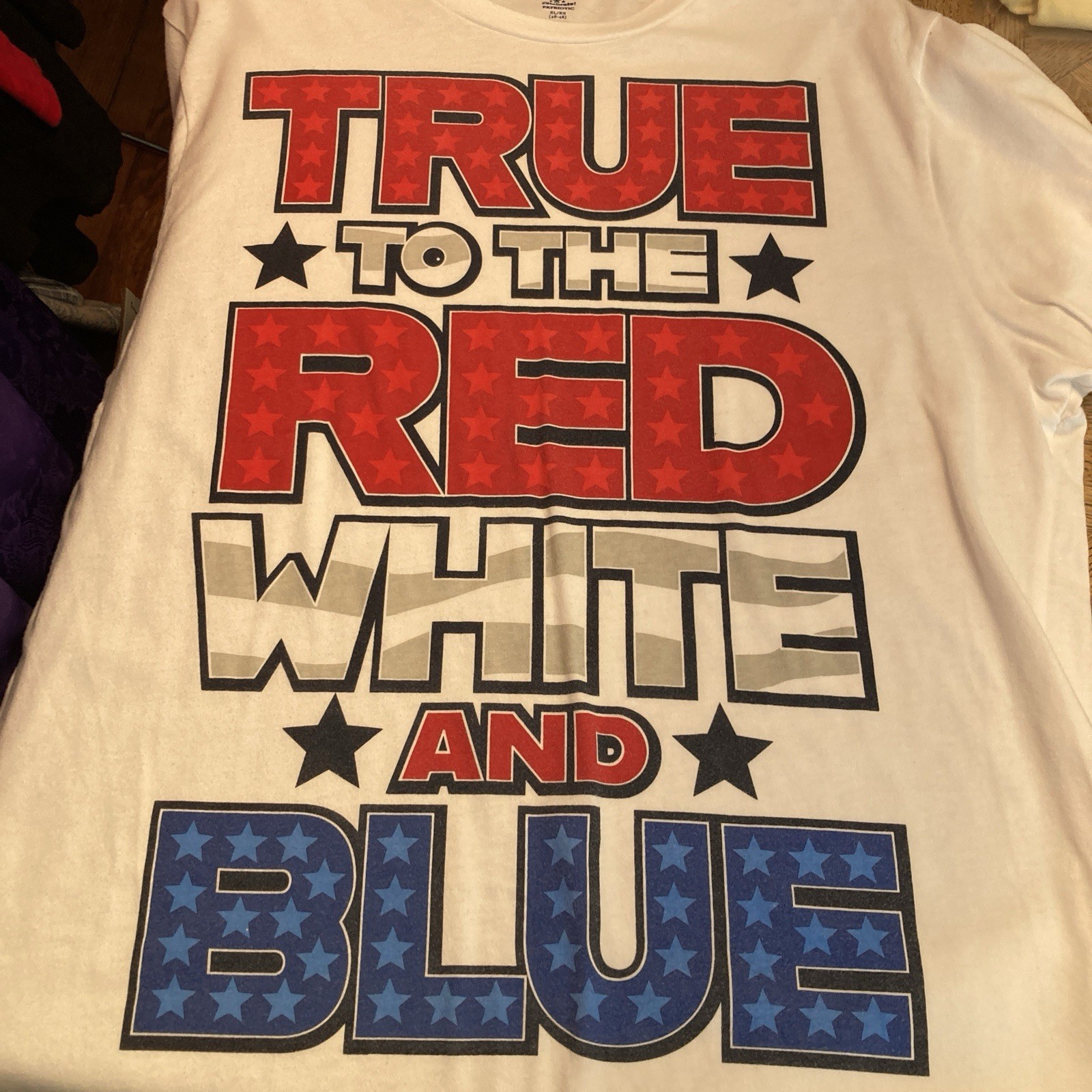 Patriotic T-Shirt Size XL Red White Blue "True to the Red, White, And Blue" gallery