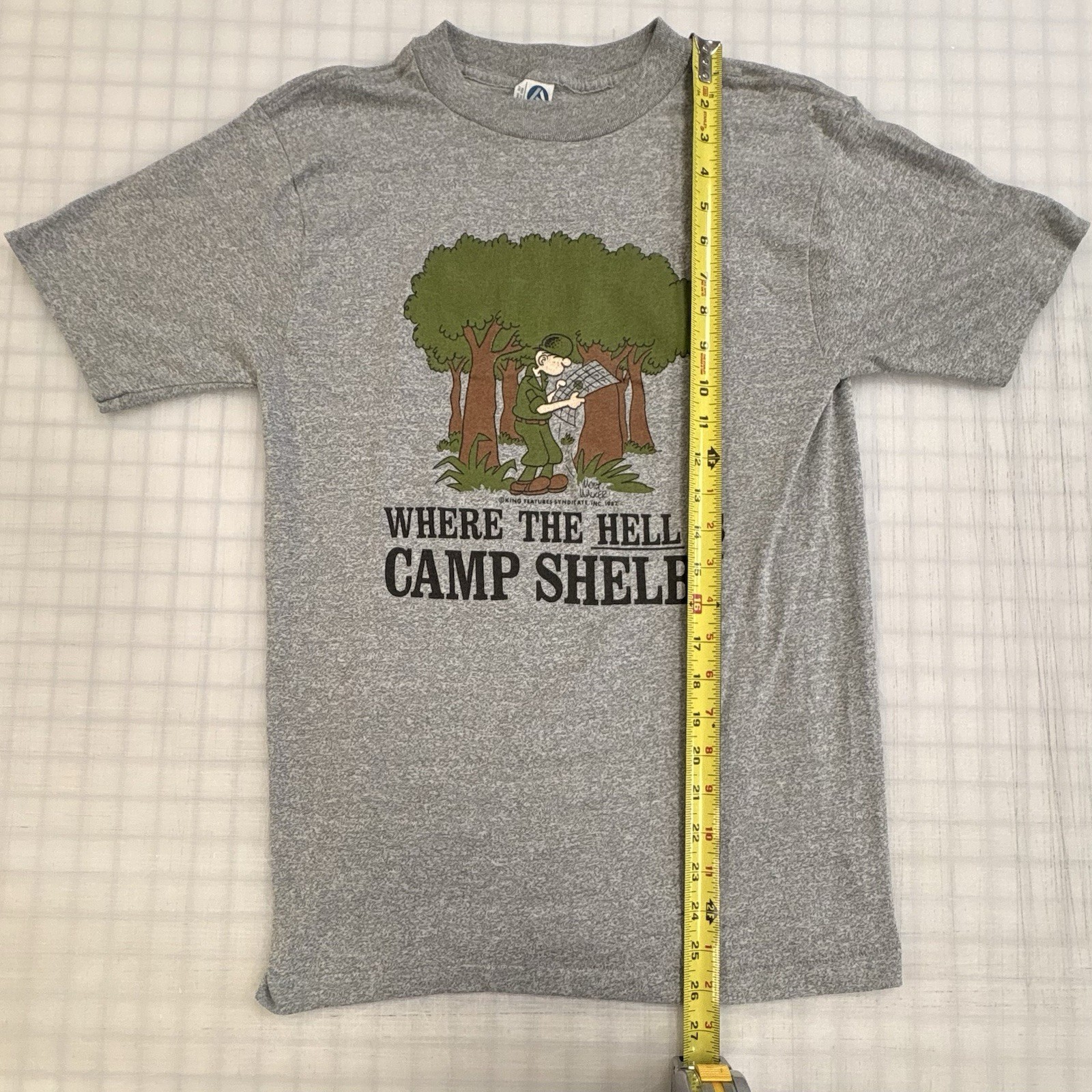 Vintage 1982 Beetle Bailey Camp Shelby Comic Shirt USA Single Stitch Size Medium gallery