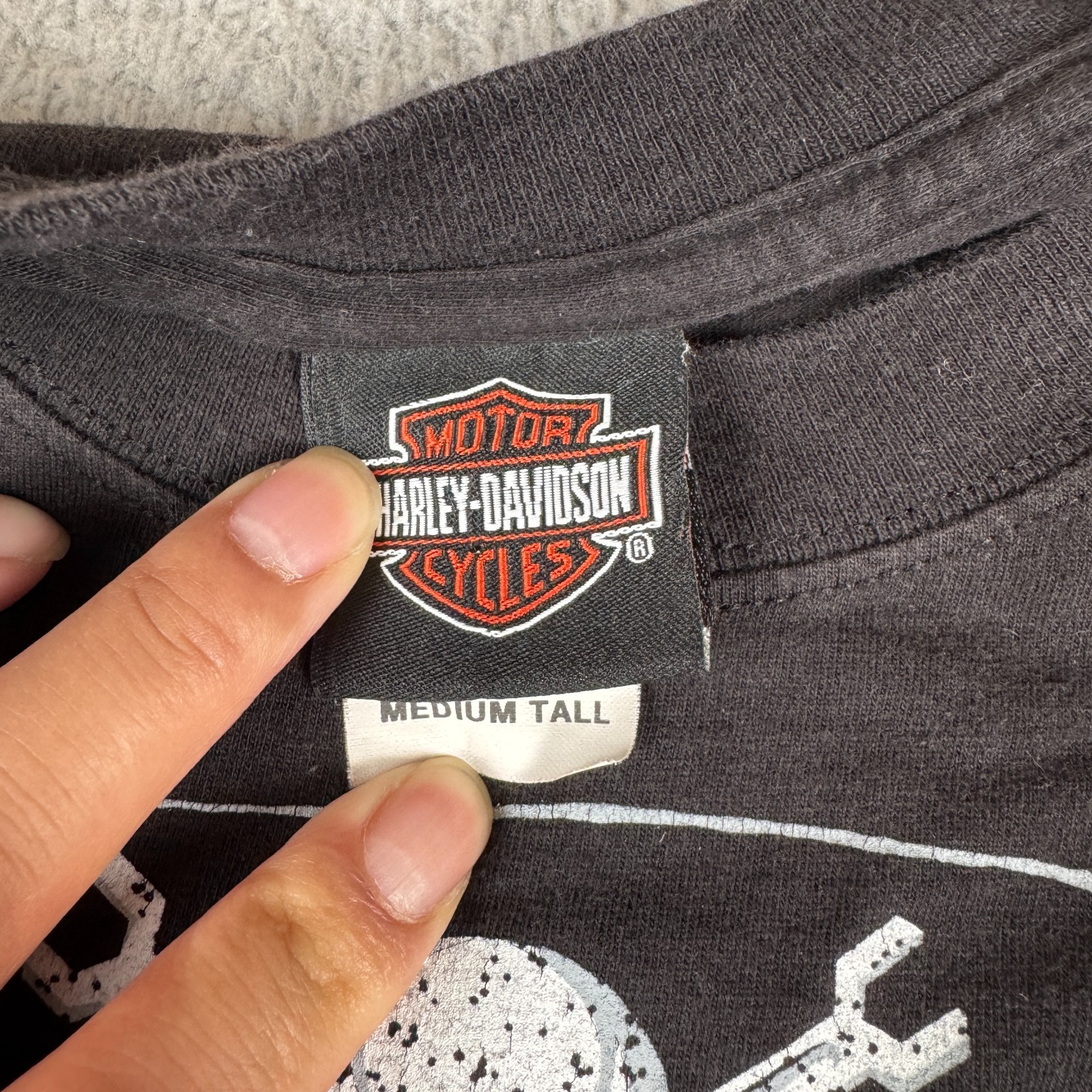 Harley Davidson Biker Motorcycle Mens Medium Tall Double Sided T Shirt Black gallery