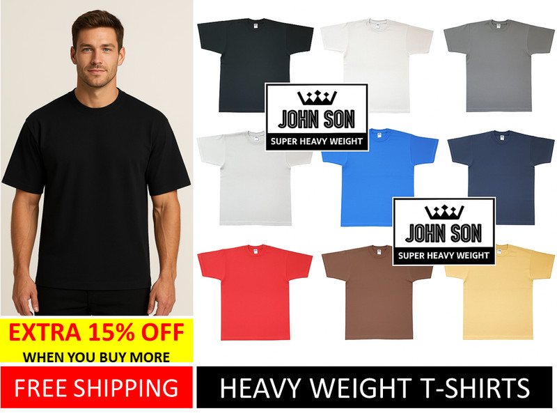 Plain Tall T-shirts Round Neck Super Heavy Weight [L~7XL] Big Size [JOHN SON]