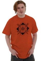 Compass Diamond Space Meaningful Symbolic Adult Short Sleeve Crewneck Tee