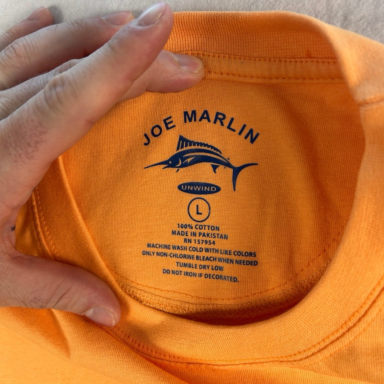 NWT Joe Marlin "Unwind" Performance Pocket T-Shirt - Dreamsicle Orange - Large gallery
