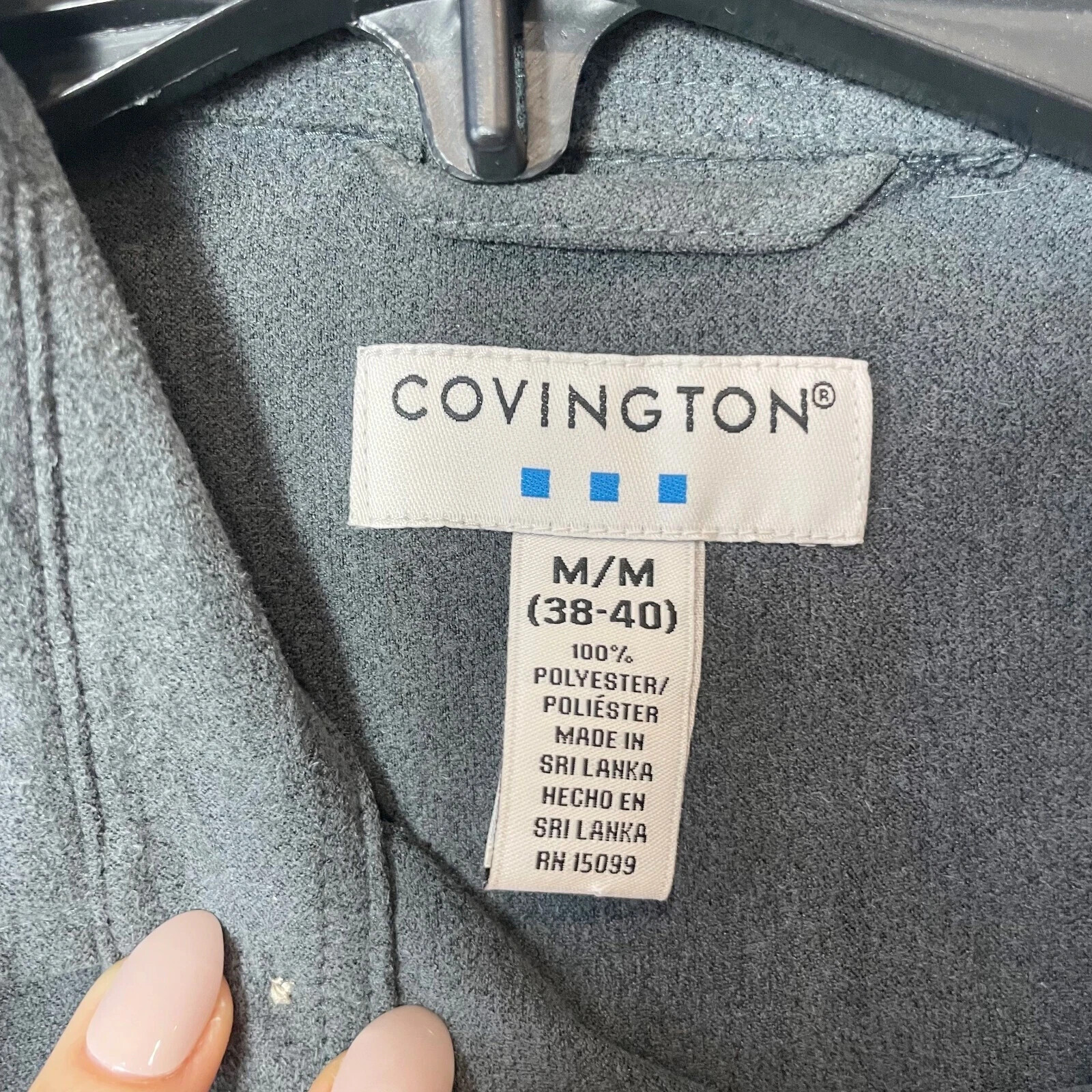 Covington Button Down Dress Shirt Mens M 38-40 Gray Long Sleeve Collared Formal gallery