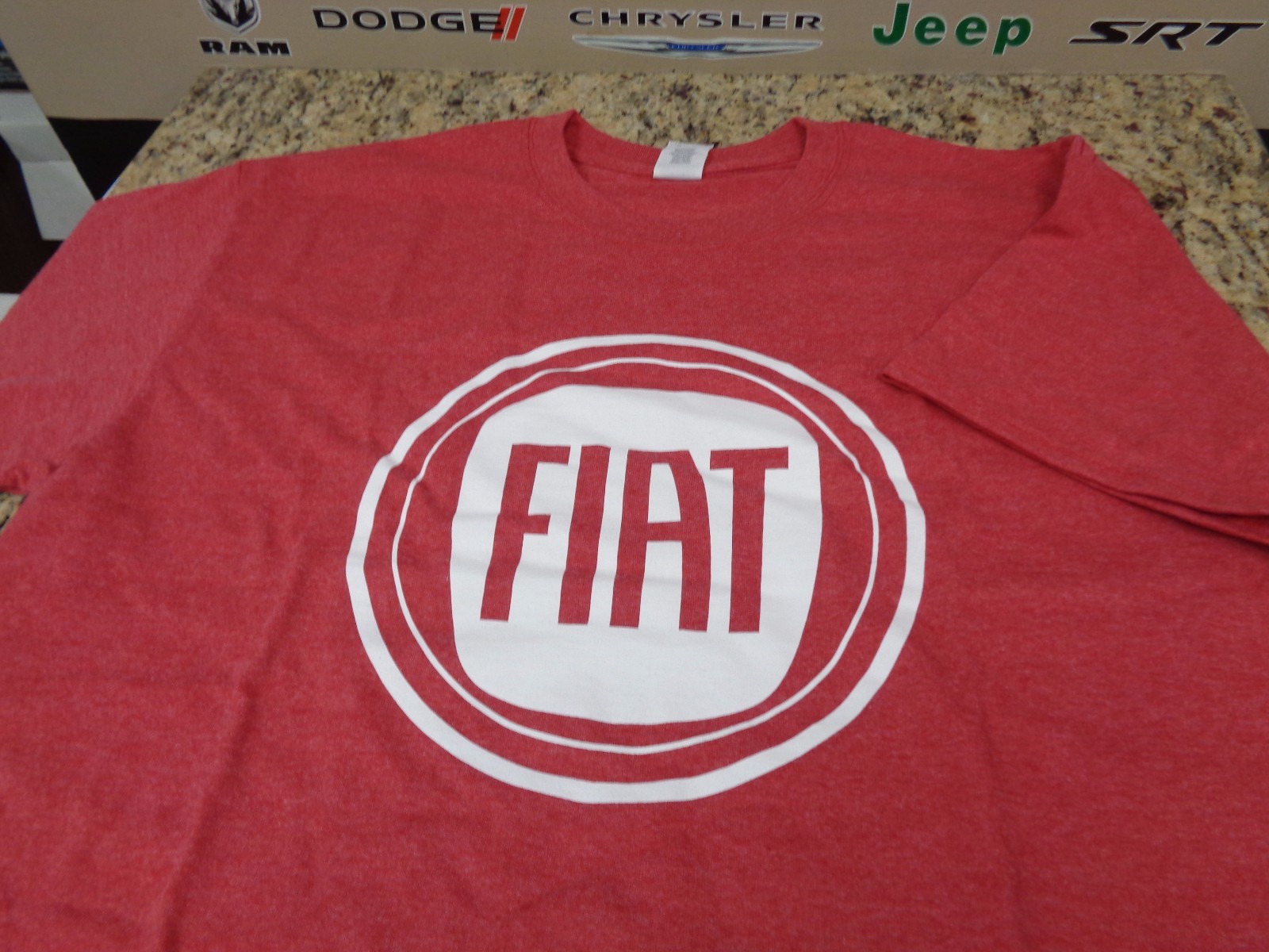 New Fiat Stamp Logo T-Shirt Shirt Tshirt Red & White Medium 50% cotton 50% poly gallery
