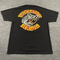 Vintage Y2K Bad-Bones Generation Hawg Boar Biker Shirt Large 21×28 Black