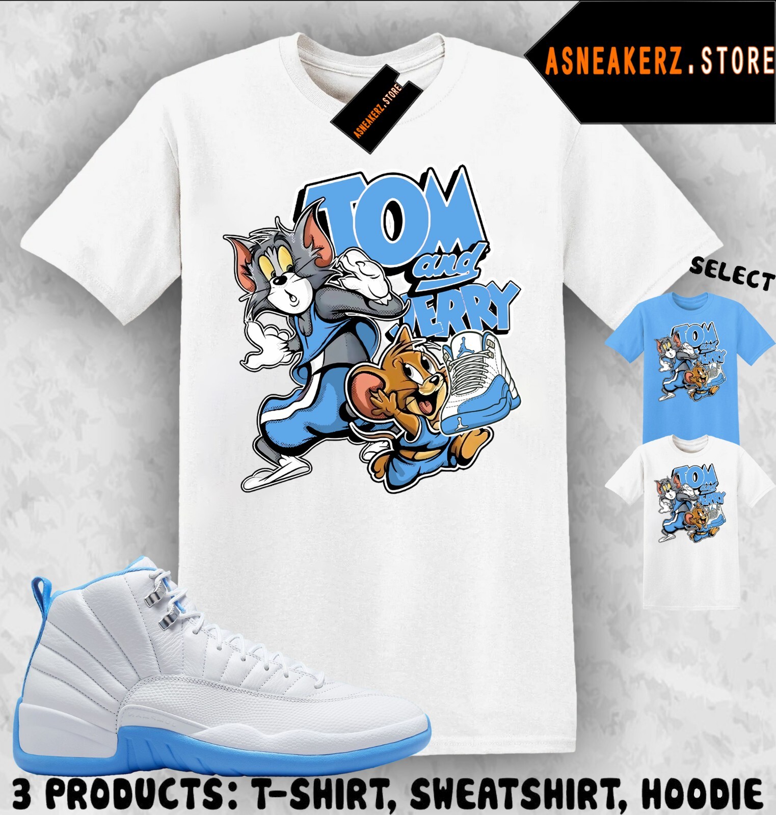 Shirt Match AJ 12 Melo 2025 Sneaker Matching Sneakerhead Cat And Mouse T-Shirt gallery