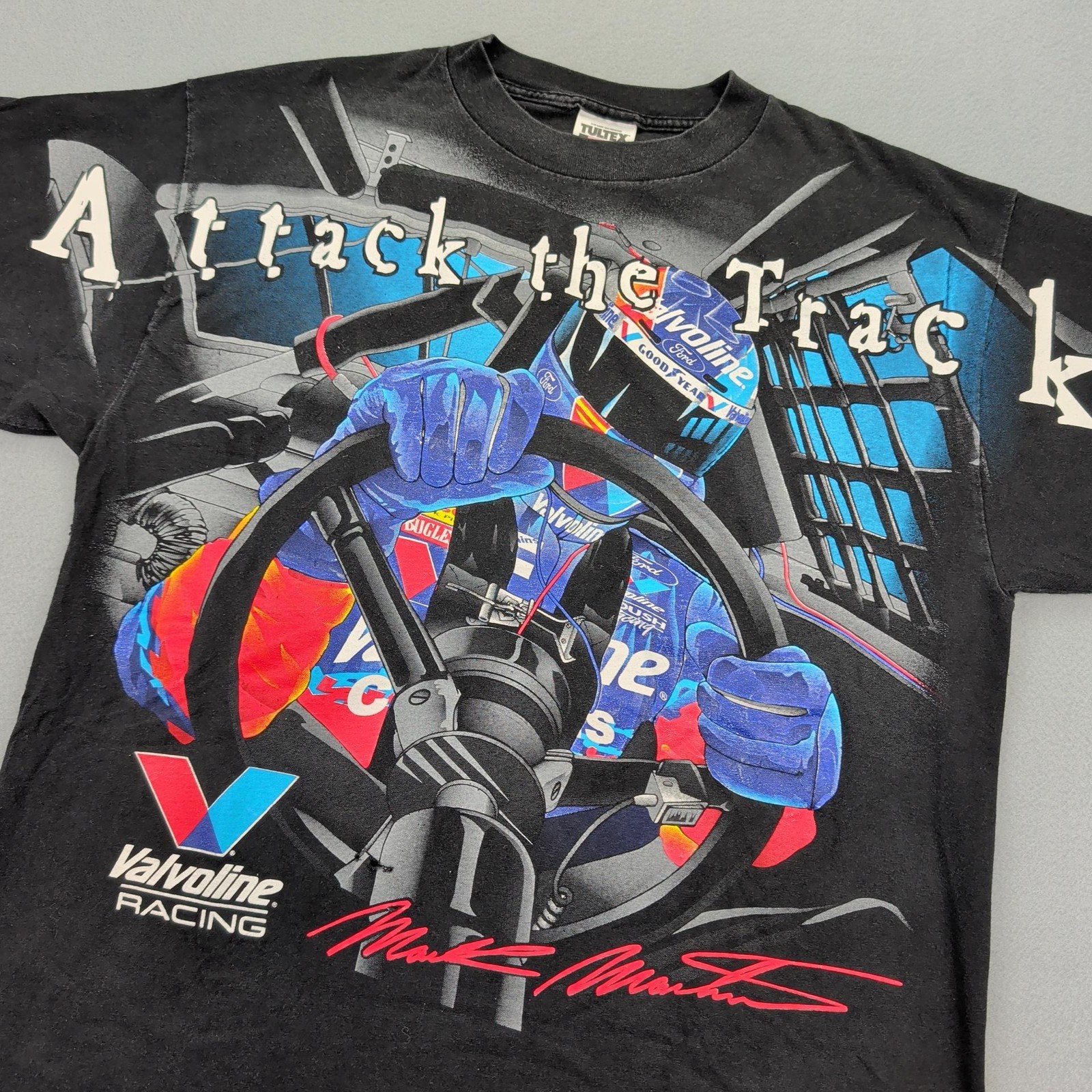Vintage Valvoline Racing Mark Martin Shirt Mens XL Black Graphic NASCAR 1998 90s gallery