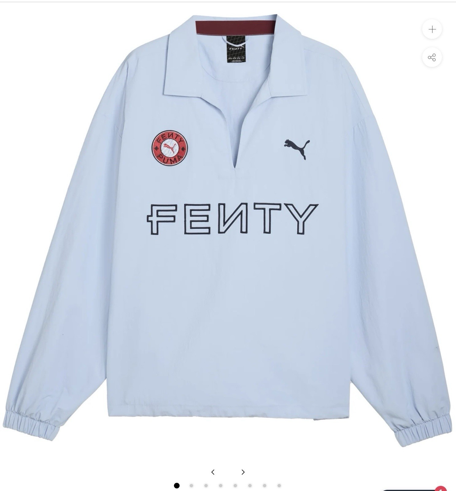 PUMA Fenty X Nylon Drill Top Pullover Mens Blue Casual Tops 63573448 Sz L