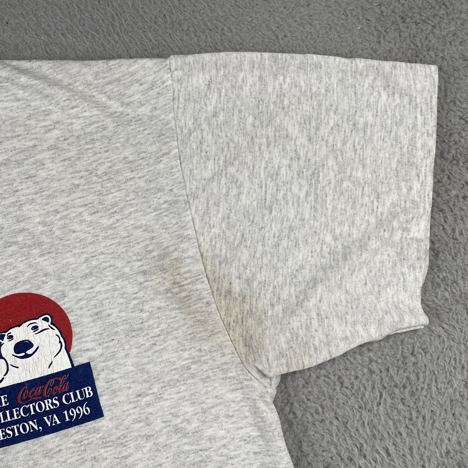 Vtg Hanes L Gray Shirt 90s Reston Virginia Coca Cola Collectors Club Polar Bear gallery