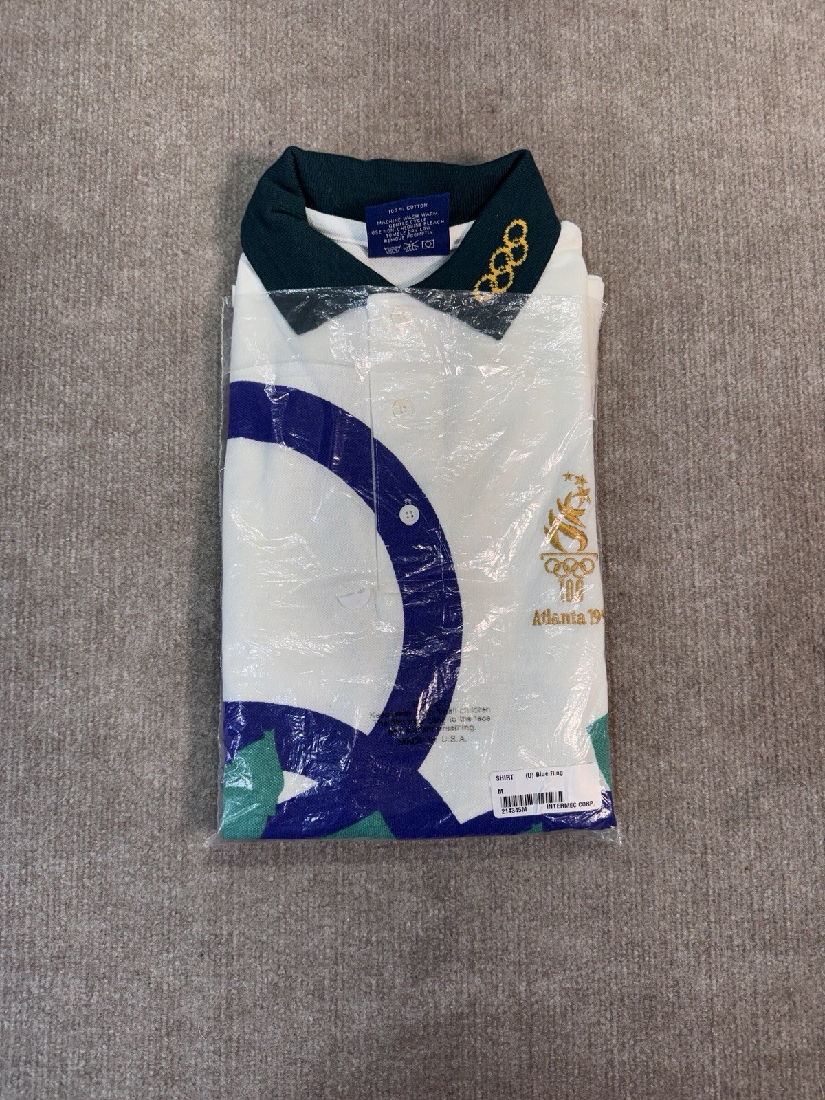 1996 Atlanta Olympics Polo Collared Shirt Vintage Size Medium Hanes Made In USA gallery