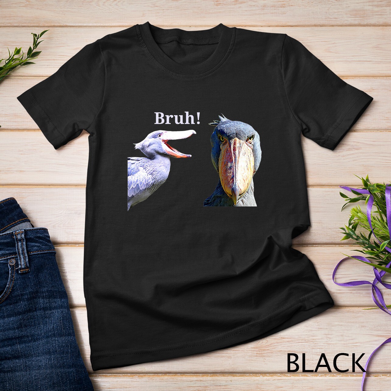 Shoebill Stork Bruh Funny Giant Bird Lovers Premium Unisex T-shirt gallery