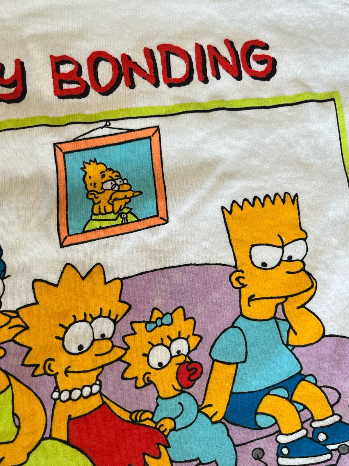 Vtg 1989 The Simpsons Family Bonding Single Stitch Shirt Sz L Adult Cotton USA gallery