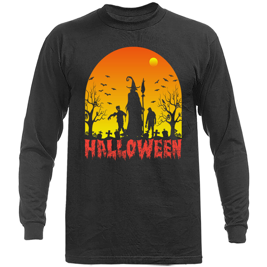 Halloween Costume Spooky Witches Pumpkin Ghost Long Sleeve T-Shirt