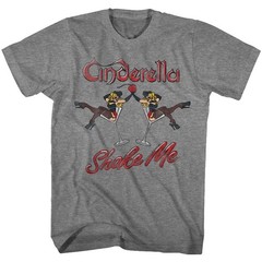 CINDERELLA Band T-Shirt New SHAKE ME REFLECT Metal Music Graphite Heather