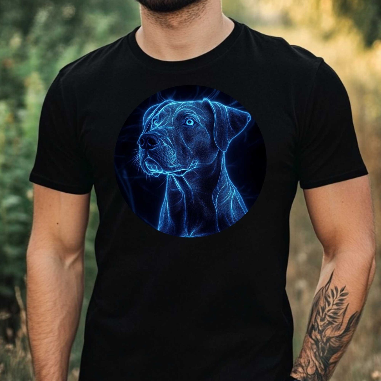 Mens Glowing Dog Print Cotton T-Shirt Size XS to 5XL gallery