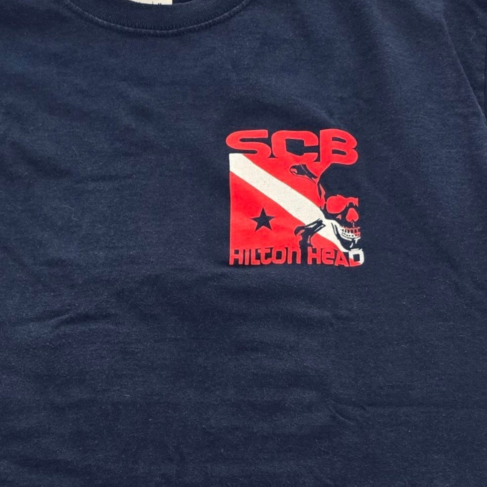 Skull Creek Boathouse T-Shirt Hilton Head SC Dive Flag Graphic Gildan M gallery