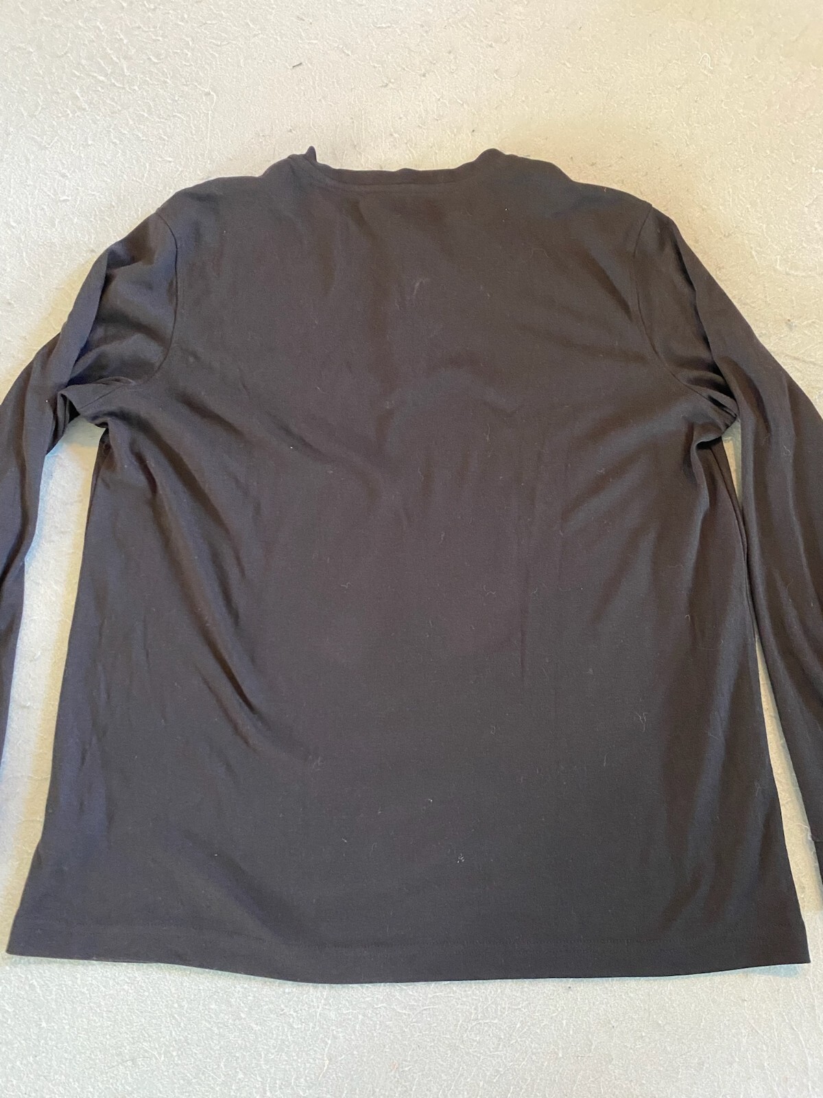 Croft & Barrow Shirt Men's Large Easy Care Black Long Sleeve Henley Tee gallery