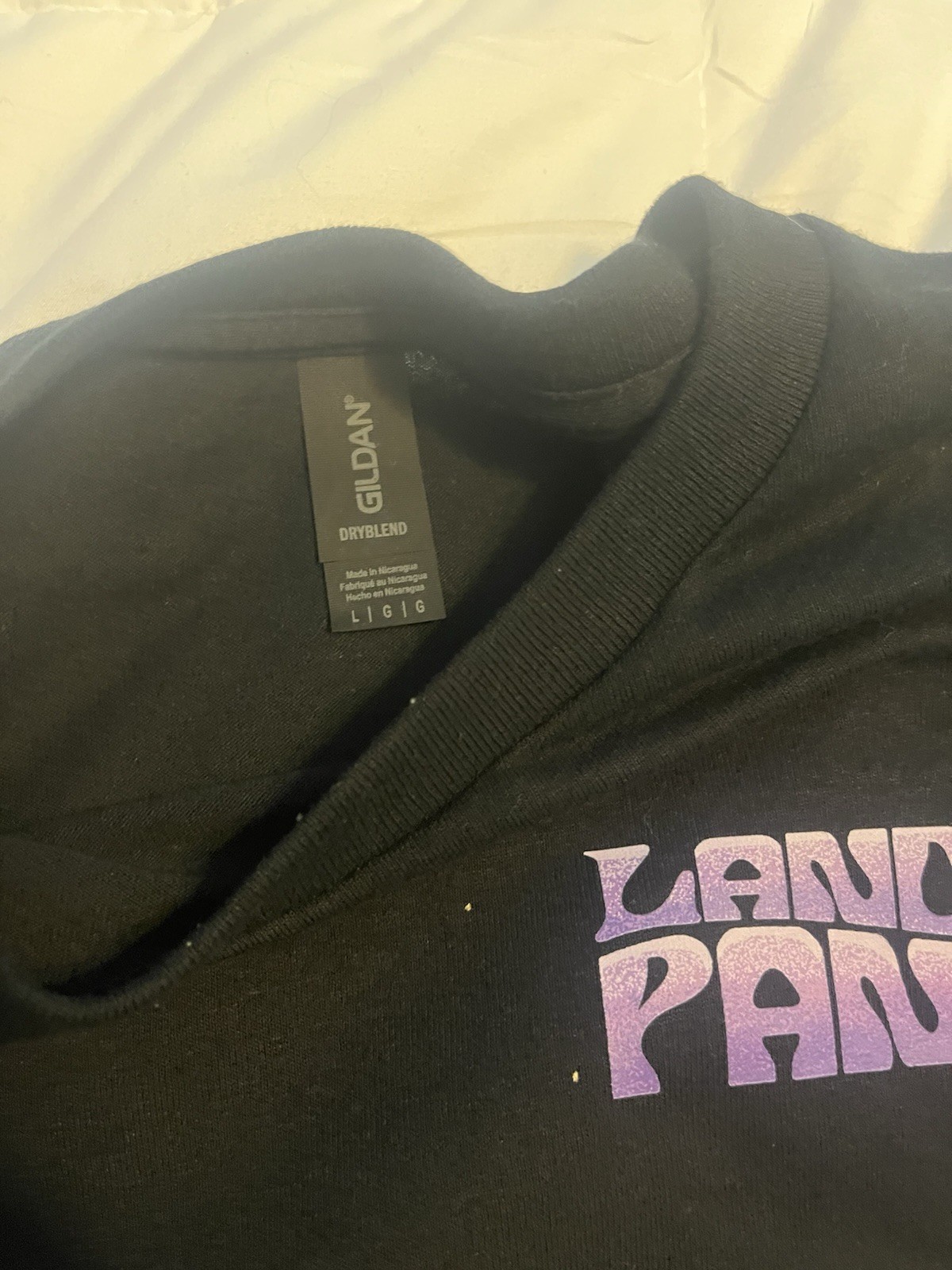 Land of Panda Concert shirt Graphic Print Black Mens L Crew Neck Short Sleeve gallery