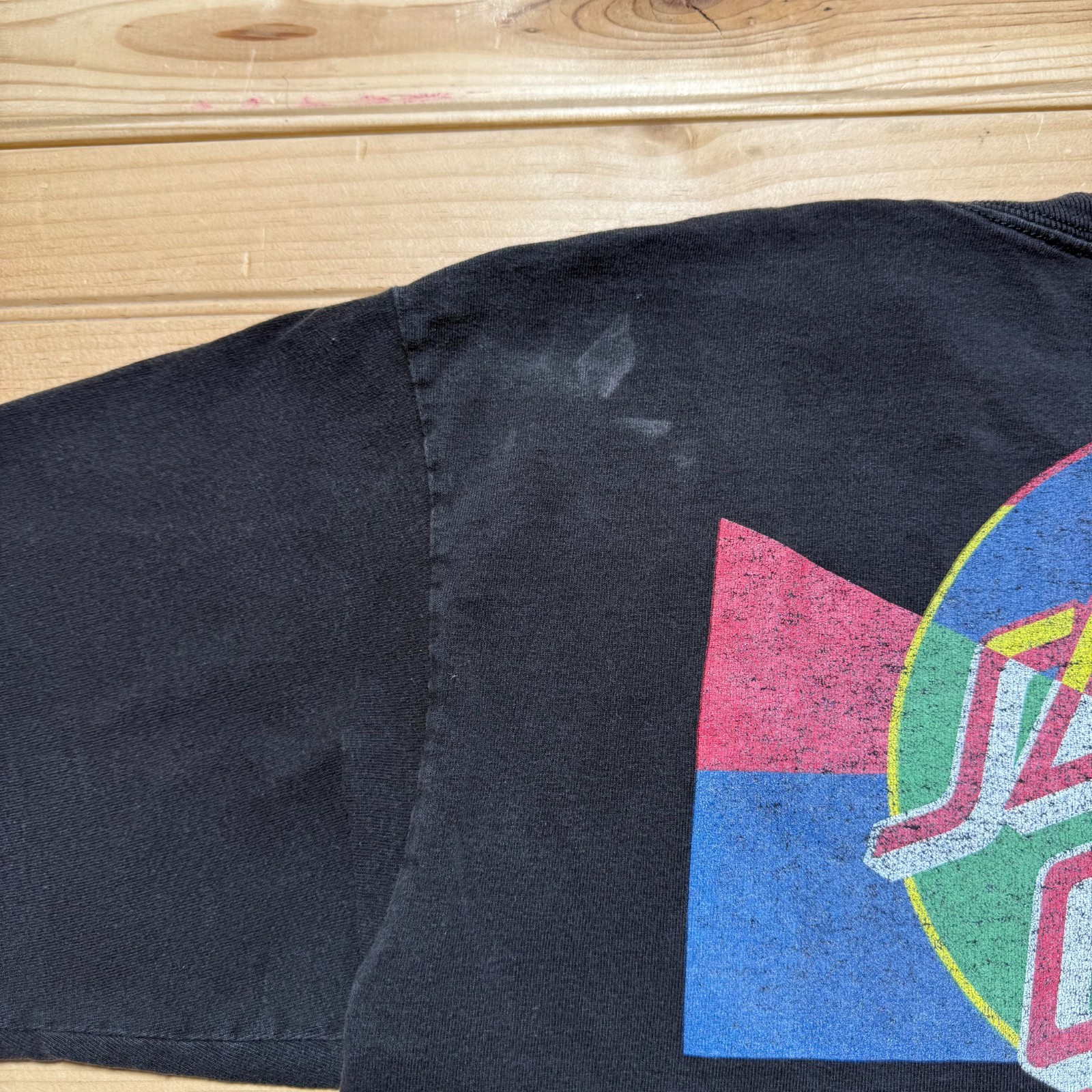Vintage NHS Santa Cruz Skateboards Brand Color Block Logo Shirt Size Medium gallery
