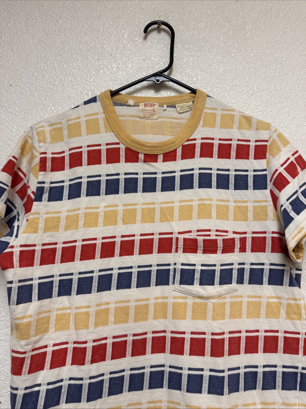 VTG Levi's Clothing LVC Casuals 1960s Striped T Shirt Block Jacquard Knit - Sz M gallery