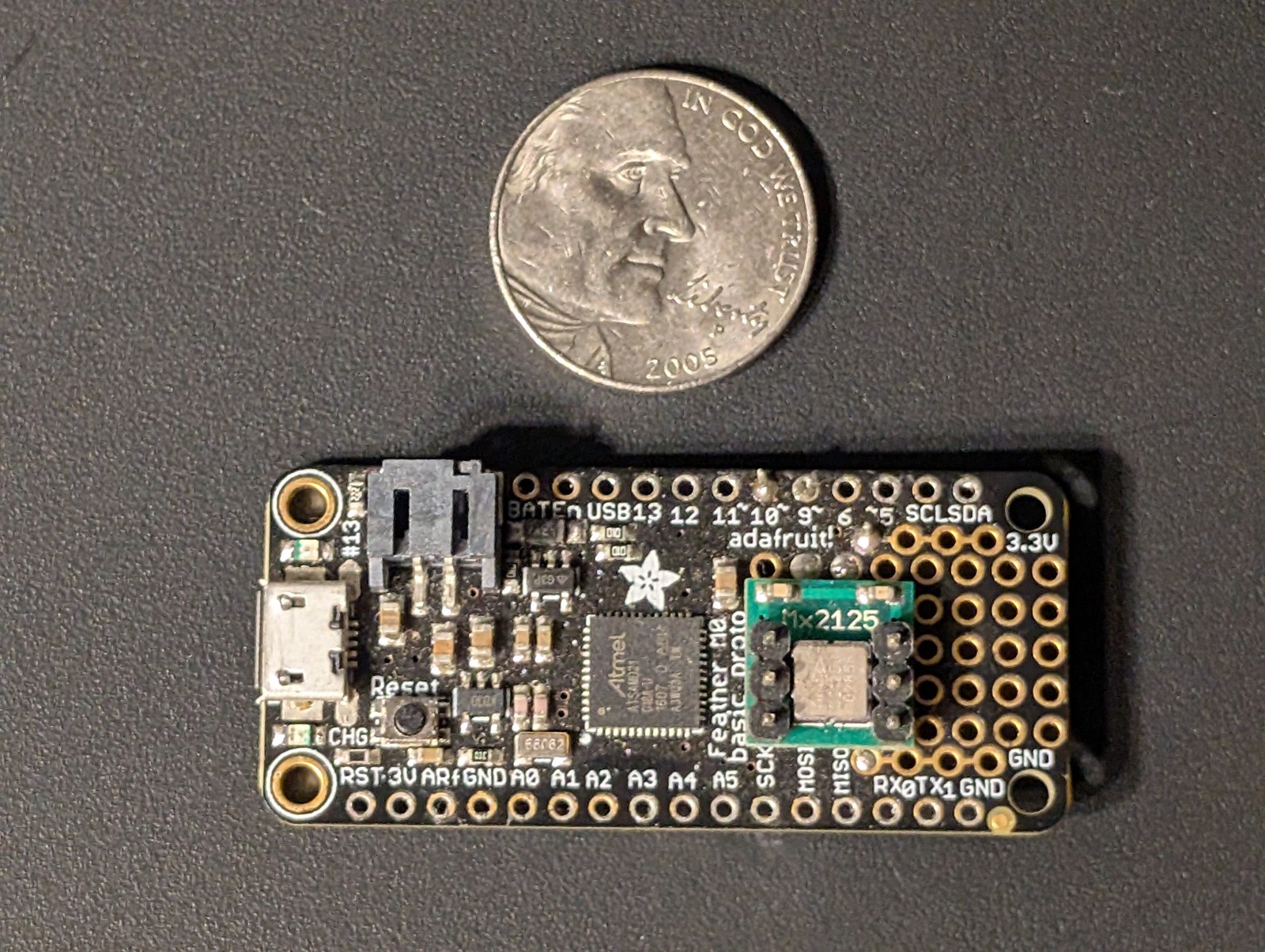 Adafruit Feather M0 Microcontroller With MEMSIC 2125 Accelerometer