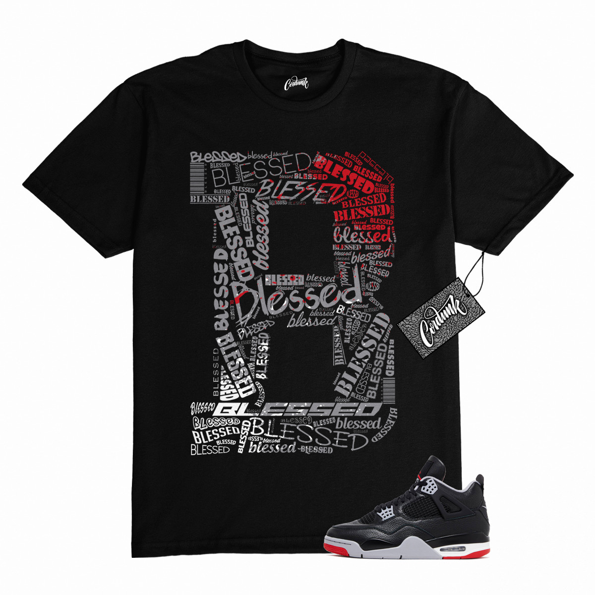 4 Bred Reimagined Cement Grey Varsity Red Summit White Shirt Match B BLS Jordan gallery