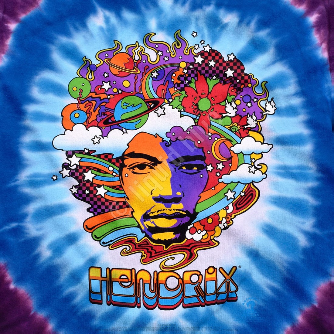 Jimi Hendrix Jimi Mod Tie-Dye T-Shirt Liquid Blue gallery
