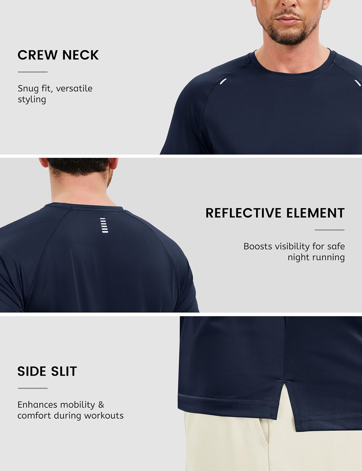Men's Workout Shirts Athletic Quick Dry Mesh Short Sleeve Shirt Running Gym Tops gallery