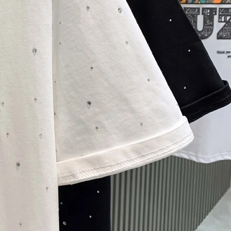 Fashion Trend Stars Rhinestone Diamond Summer Short Sleeve Luxury Men T-Shirt gallery