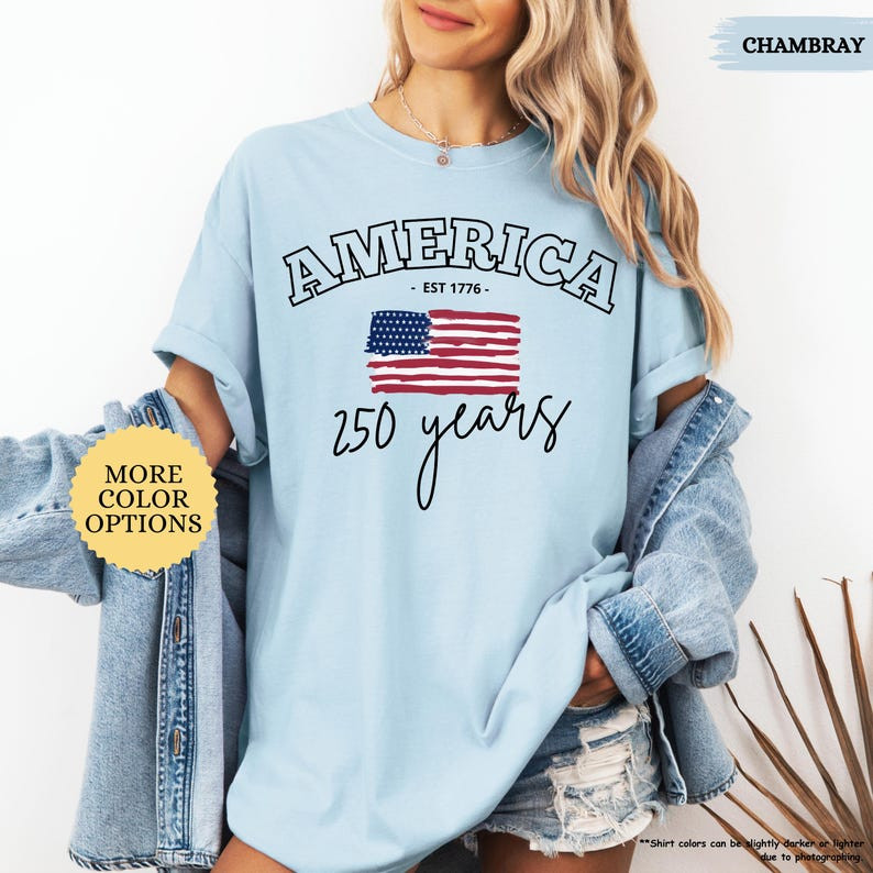 Comfort Colors America 250 Years Shirt 4th Of July American Flag Patriotic Gift gallery