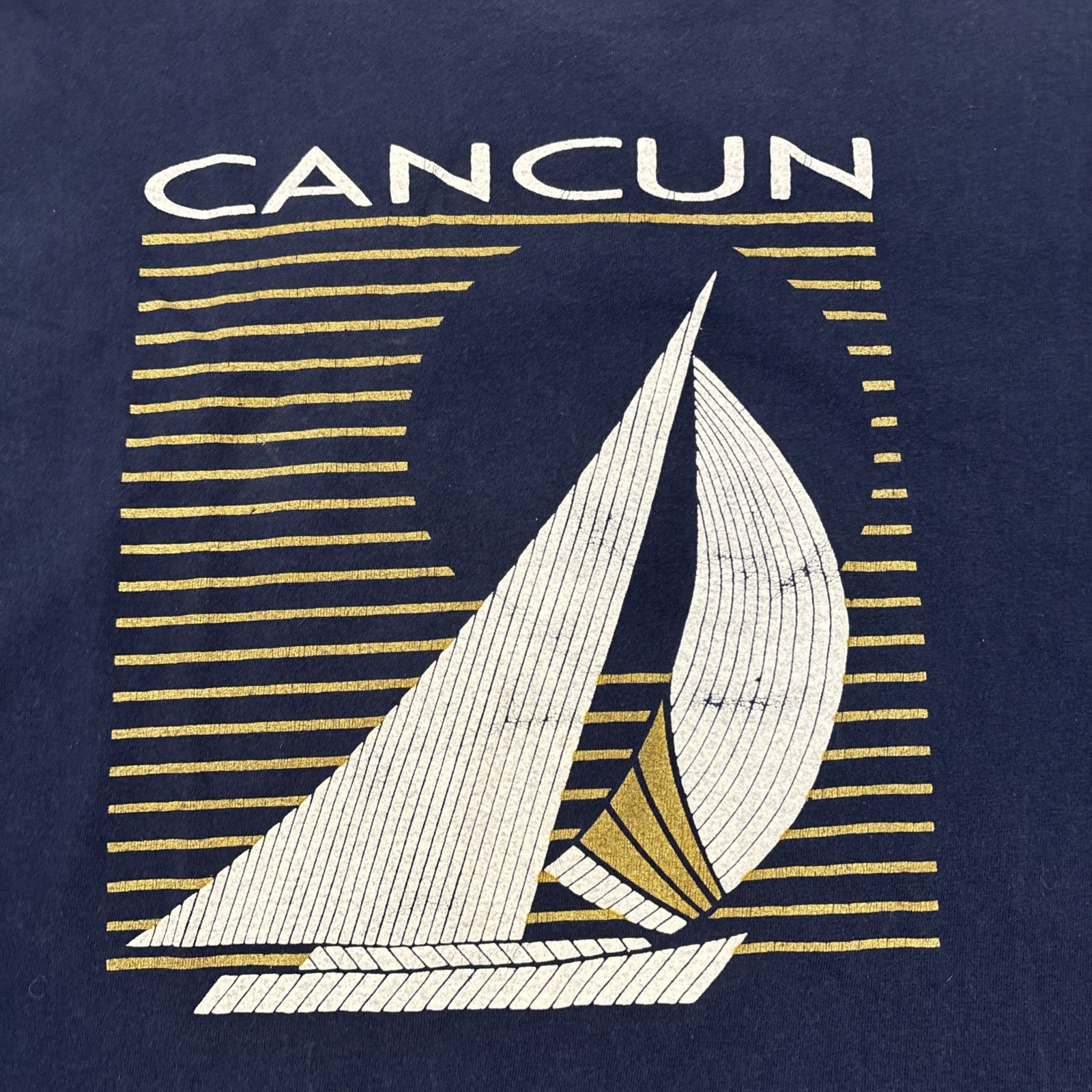 Vintage Single Stitch Men’s XL Cancun Tee Made In USA Single Stitch gallery