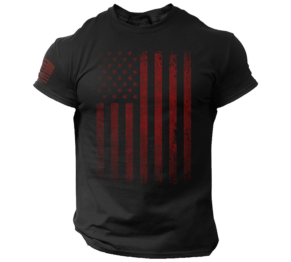 USA Vintage Flag T Shirt Red American Flag Patriotic Distressed gallery