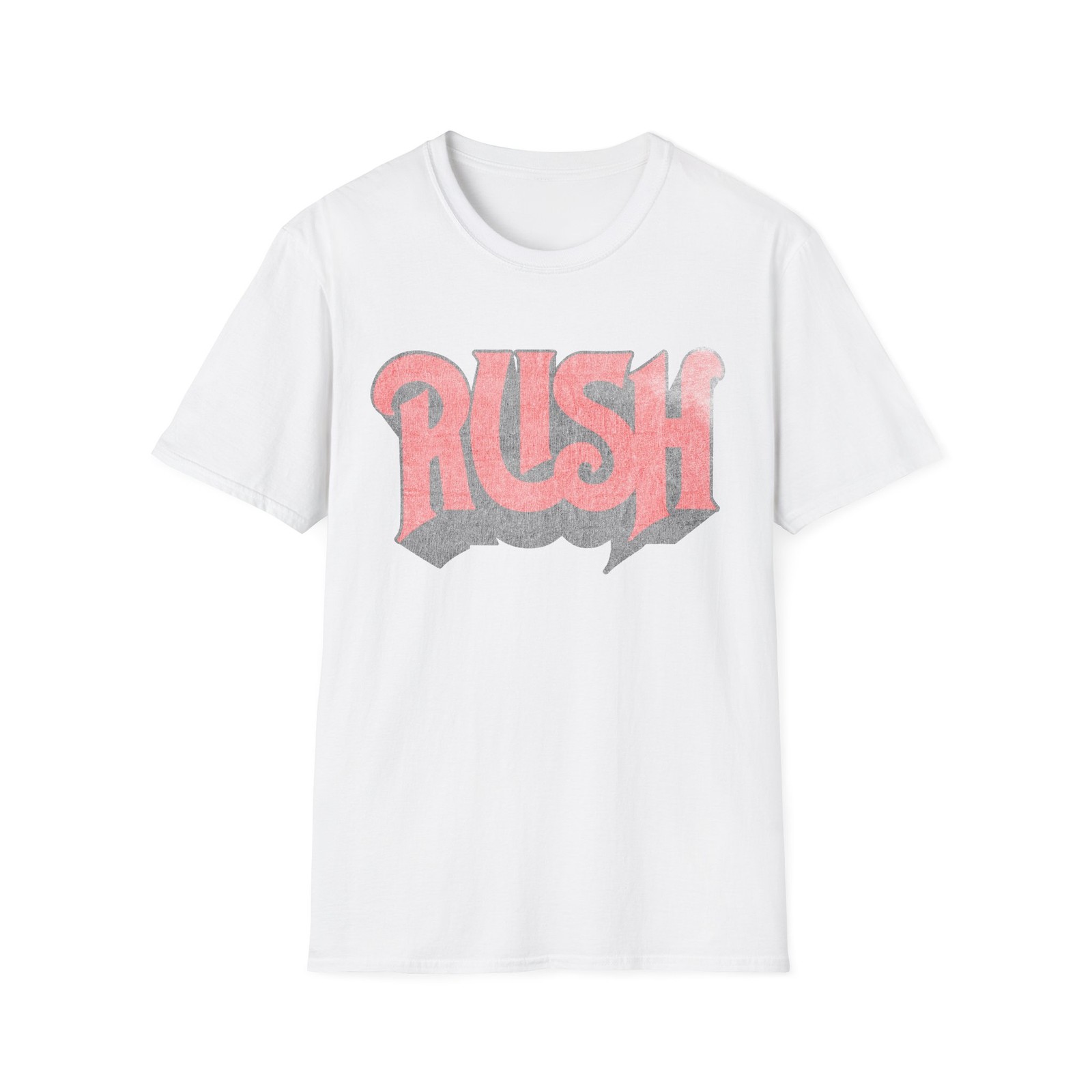 Rush Retro Faded & Weathered Logo White T-Shirt | Vintage 3D Lettering gallery